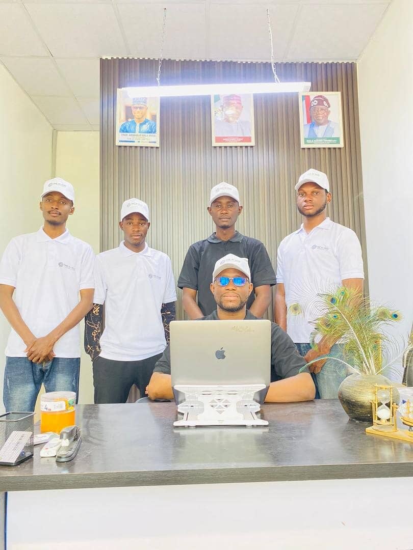 The AI Hub team with CEO Abubakar Bala Musa at the office on New Court Road, Kano